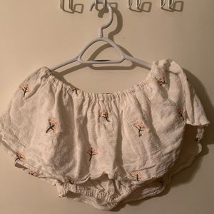 Flower Print Flowy Crop Top